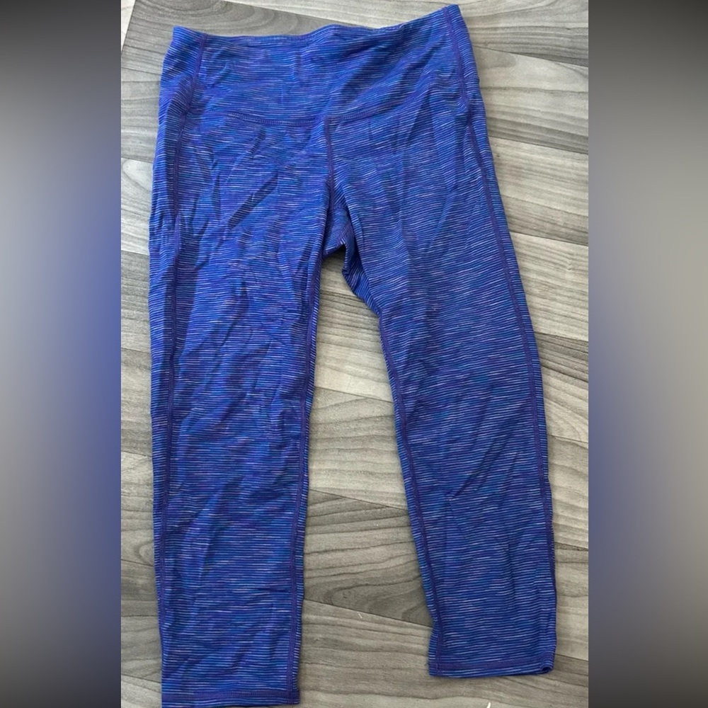 Athleta Chaturanga Capri Small S Blue Space dye Pant Crop Legging Tight - Picture 4 of 4